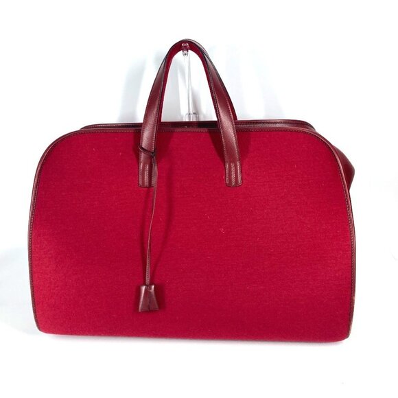 HERMES Red Leather Boston Bag - Picture 2 of 15